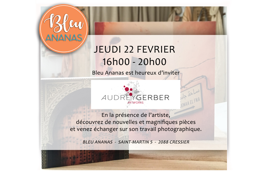 INVITATION CHEZ BLEU ANANAS Audrey Gerber Artworks Audrey Gerber
